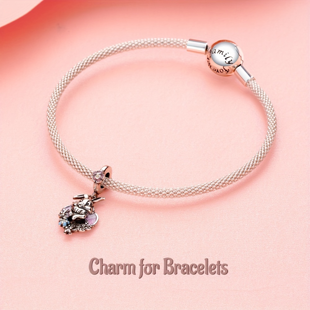 925 Silver Ladybug Charm CZ Pendant for Bracelet & Necklace